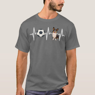Soccer Cardigan Welsh Corgi Heartbeat Dog Lover  T-Shirt
