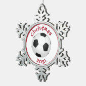 #soccer Christmas 2021 Schneeflocken Zinn-Ornament (Rechts)