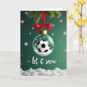 Soccer Christmas Snow Globe Karte (Gelbe Blume)