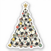 Soccer Christmas Tree Aufkleber (Vorderseite)