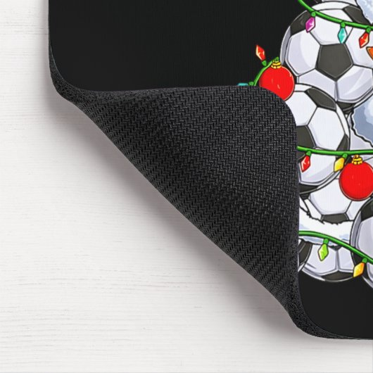 Soccer Christmas Tree Ball Santa Hat Funny Xmas So Mousepad (Ecke)