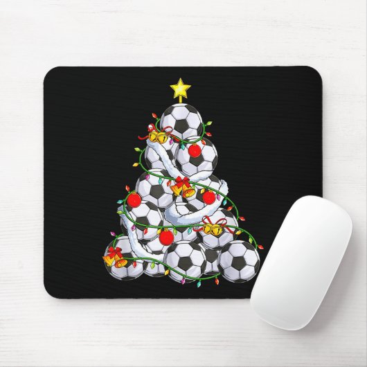 Soccer Christmas Tree Ball Santa Hat Funny Xmas So Mousepad (Mit Mouse)