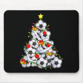 Soccer Christmas Tree Ball Santa Hat Funny Xmas So Mousepad (Vorne)