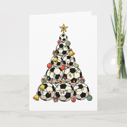 Soccer Christmas Tree Karte (Vorderseite)