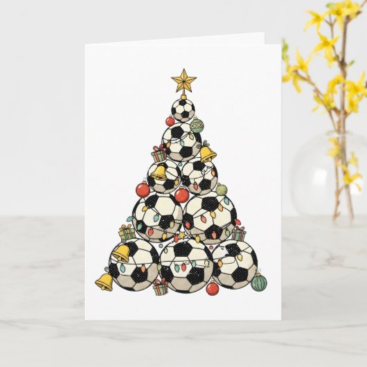 Soccer Christmas Tree Karte (Gelbe Blume)
