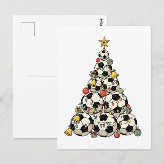 Soccer Christmas Tree Postkarte (Vorne/Hinten)