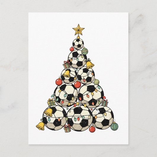 Soccer Christmas Tree Postkarte (Vorderseite)
