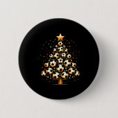 Soccer Christmas Tree Santa Xmas Girls Boys Men Ki Button (Vorderseite)