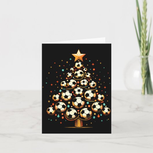 Soccer Christmas Tree Santa Xmas Girls Boys Men Ki Karte (Vorderseite)