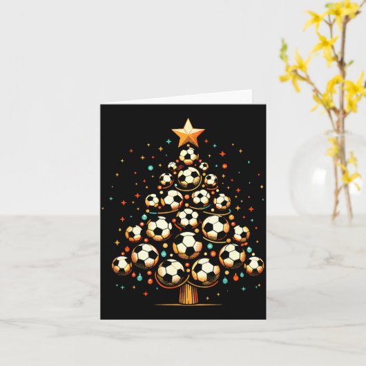Soccer Christmas Tree Santa Xmas Girls Boys Men Ki Karte (Gelbe Blume)