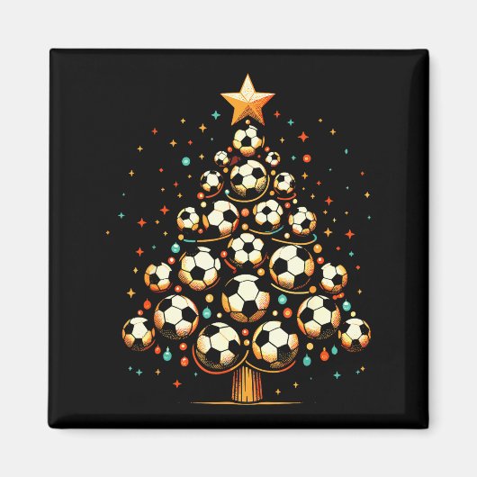 Soccer Christmas Tree Santa Xmas Girls Boys Men Ki Magnet (Vorne)