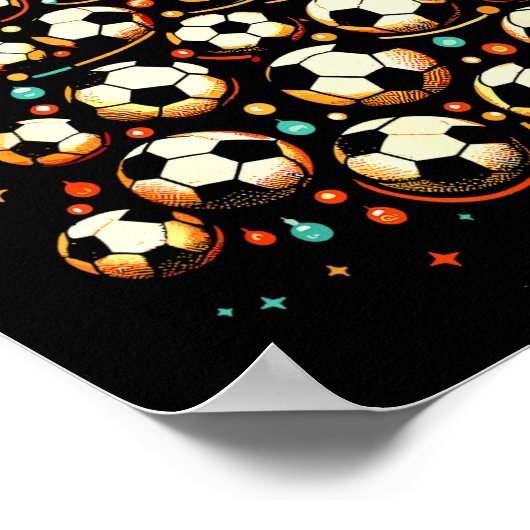 Soccer Christmas Tree Santa Xmas Girls Boys Men Ki Poster (Ecke)