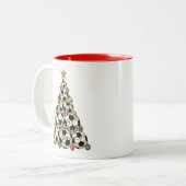 Soccer Christmas Tree Zweifarbige Tasse (Vorderseite Links)