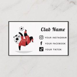 Soccer Club Coach Niedlich Panda Bear Social Media Visitenkarte