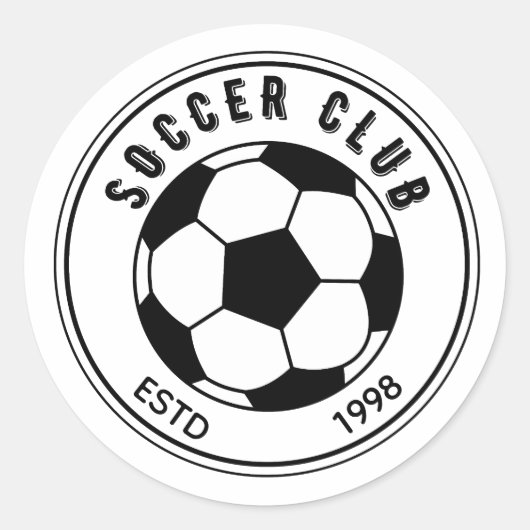 Soccer Club Emblem Runder Aufkleber (Vorderseite)