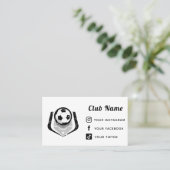 Soccer Club Team League Simple Folk Social Media Visitenkarte (Stehend Vorderseite)