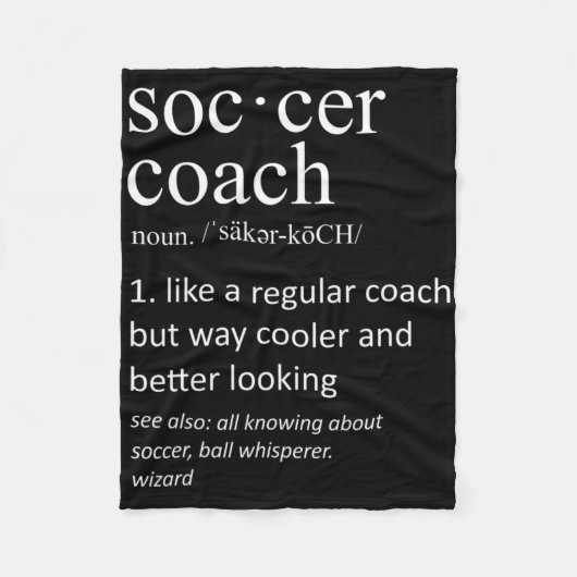 Soccer Coach Definition Sports Funny Trainer  Fleecedecke (Vorderseite)