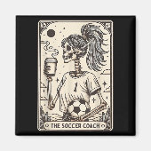 Soccer Coach Tarot Card Halloween Skeleton Soccer Magnet (Vorne)