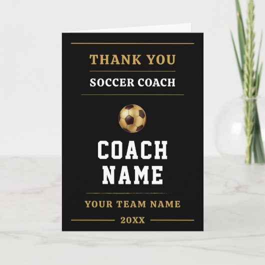 Soccer Coach Team Appreciation Gift Dankeskarte (Vorderseite)