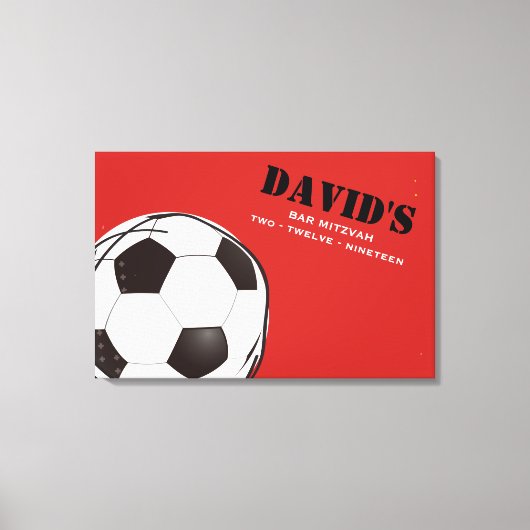 SOCCER COLORED Bar Bat Mitzvah Sign in Board Leinwanddruck (Vorderseite)