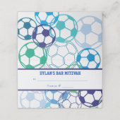 SOCCER COLORED Bar Bat Mitzvah Sitzbegleiter Platzkarte (Außenseite Aufgefaltet)
