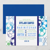 SOCCER COLORED Bar Mitzvah Einladung (Vorne/Hinten)