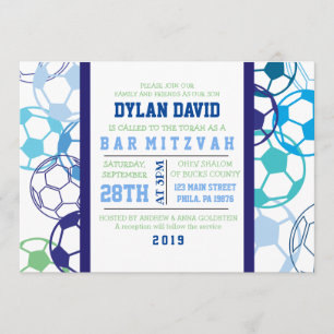 SOCCER COLORED Bar Mitzvah Einladung