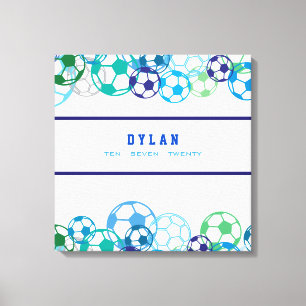 SOCCER COLORED Bar Mitzvah Sign in Memory Board Leinwanddruck