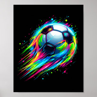 Soccer Colorful Tie Dye Soccer Ball Poster