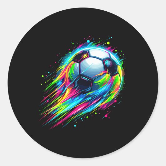 Soccer Colorful Tie Dye Soccer Ball  Runder Aufkleber (Vorderseite)
