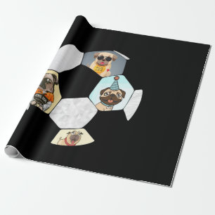 Soccer Cool Dog Pug Life Pug Birthday Cute Pug Geschenkpapier