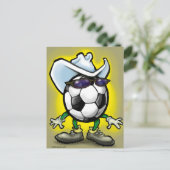 Soccer Cowboy Postkarte (Stehend Vorderseite)