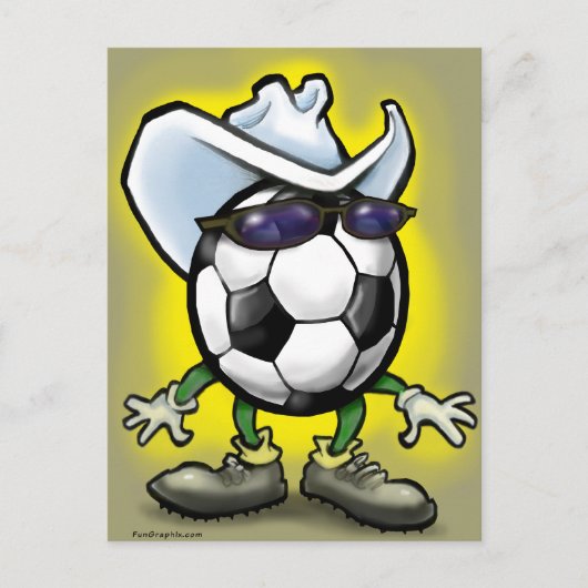 Soccer Cowboy Postkarte (Vorderseite)
