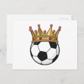 Soccer Crown King Postkarte (Vorne/Hinten)