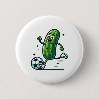 Soccer Cucumber Kicking Byll Funny Pickle Player  Button