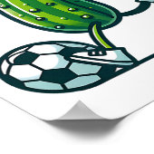 Soccer Cucumber Kicking Byll Funny Pickle Player Poster (Ecke)