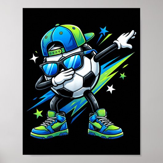 Soccer Dabbing Srts Cool Boys Girls Game Day Srt  Poster (Vorne)