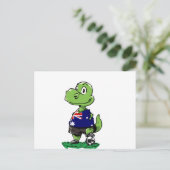Soccer Dinosaur Player - Australien Postkarte (Stehend Vorderseite)