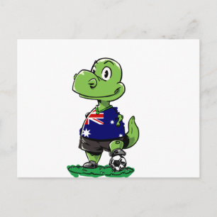 Soccer Dinosaur Player - Australien Postkarte