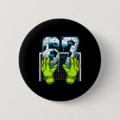 Soccer Drip 67 Six Seven Funny Gen Alpha Meme Desi Button (Vorderseite)