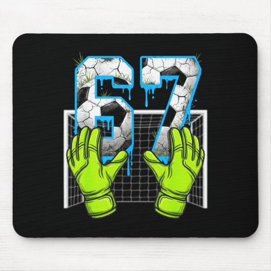 Soccer Drip 67 Six Seven Funny Gen Alpha Meme Desi Mousepad (Vorne)