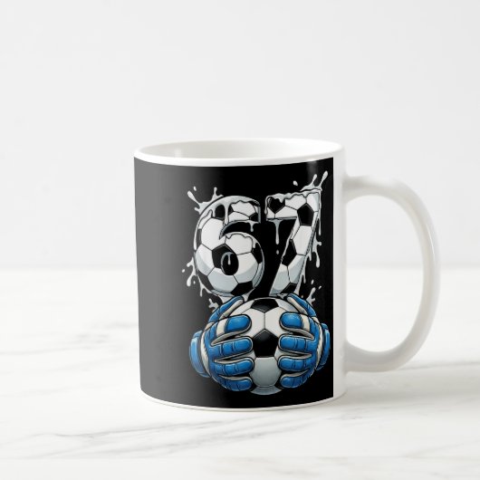 Soccer Drip Number 67 Boys Soccer Goalkeeper 67  Kaffeetasse (Rechts)