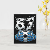 Soccer Drip Number 67 Boys Soccer Goalkeeper 67  Karte (Gelbe Blume)