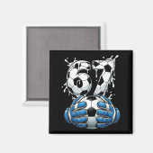 Soccer Drip Number 67 Boys Soccer Goalkeeper 67 Magnet (Vorderseite/Rückseite)
