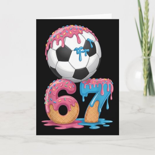 Soccer Drip Number 67 Boys Soccer Player 67 _1 Karte (Vorderseite)