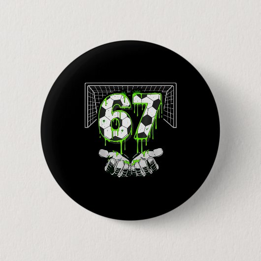 Soccer Drip Number 67 Boys Soccer Player 67 Footba Button (Vorderseite)