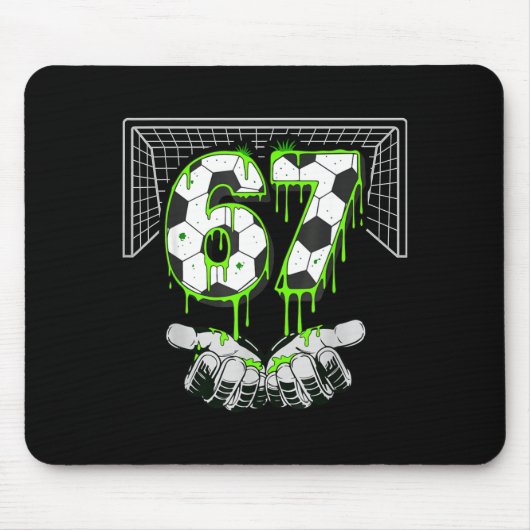 Soccer Drip Number 67 Boys Soccer Player 67 Footba Mousepad (Vorne)