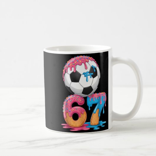 Soccer Drip Number 67 Boys Soccer Player 67 Kaffeetasse (Rechts)