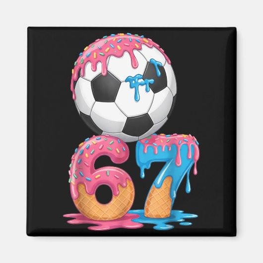 Soccer Drip Number 67 Boys Soccer Player 67  Magnet (Vorne)