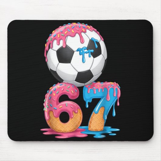 Soccer Drip Number 67 Boys Soccer Player 67 Mousepad (Vorne)